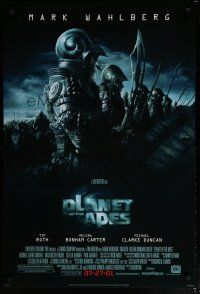 6e608 PLANET OF THE APES style C advance DS 1sh '01 Tim Burton, great image of huge ape army!
