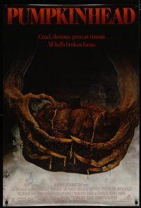 6e622 PUMPKINHEAD 1sh '87 directed by Stan Winston, Lance Henriksen, creepy horror image!