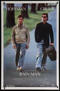 6e630 RAIN MAN 1sh '88 Tom Cruise & autistic Dustin Hoffman, directed by Barry Levinson!