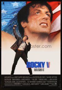 6e653 ROCKY V advance 1sh '90 Sylvester Stallone, John G. Avildsen boxing sequel, cool image!