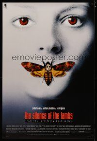 6e695 SILENCE OF THE LAMBS style D 1sh '90 image of Jodie Foster with moth over mouth!