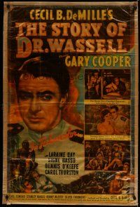 6e735 STORY OF DR. WASSELL style A 1sh '44 close up art of heroic soldier Gary Cooper, DeMille!