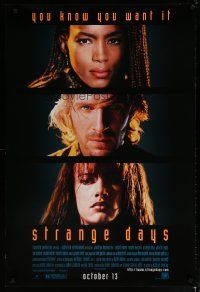 6e736 STRANGE DAYS advance 1sh '95 Ralph Fiennes, Angela Bassett, Juliette Lewis!