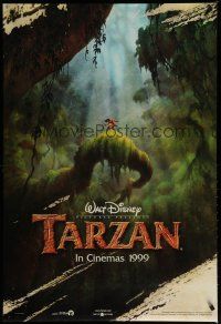 6e751 TARZAN 1999 style advance DS 1sh '99 Disney, from Edgar Rice Burroughs, cool far away art!