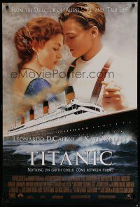 6e767 TITANIC revised style B int'l DS 1sh '97 DiCaprio, Kate Winslet, with Gloria Stuart credited