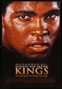 6e819 WHEN WE WERE KINGS 1sh '97 great super close up of heavyweight boxing champ Muhammad Ali!