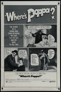 6e821 WHERE'S POPPA style A 1sh '70 Carl Reiner directed comedy, George Segal & Ruth Gordon!