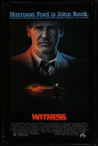 6e831 WITNESS 1sh '85 big city cop Harrison Ford in Amish country, directed by Peter Weir!