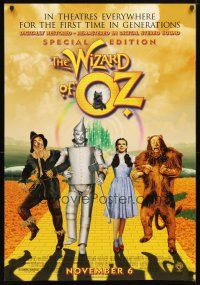 6e832 WIZARD OF OZ advance DS 1sh R98 Victor Fleming, Judy Garland all-time classic!