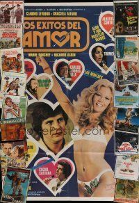 6f055 LOT OF 17 FOLDED ARGENTINEAN POSTERS '50s-80s different images from a variety of movies!
