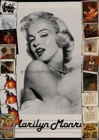 6f227 LOT OF 19 UNFOLDED U.S. AND NON-U.S. REPRO AND SPECIAL POSTERS '80s-90s Marilyn, Liz & more!