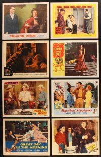 6f035 LOT OF 8 LOBBY CARDS '40s-50s great scenes from a variety of different movies!