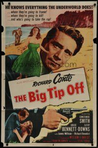 6g099 BIG TIP OFF 1sh '55 Richard Conte knows everything the underworld does, film noir!