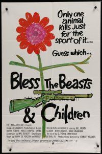 6g105 BLESS THE BEASTS & CHILDREN 1sh '71 Stanley Kramer, only one animal kills for sport!
