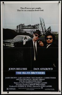 6g111 BLUES BROTHERS 1sh '80 John Belushi & Dan Aykroyd are on a mission from God!