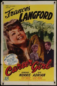 6g141 CAREER GIRL 1sh '44 great smiling close up of pretty Frances Langford!
