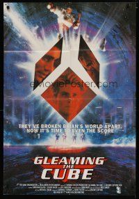 6g363 GLEAMING THE CUBE English 1sh '89 Christian Slater, Tony Hawk, wild different design!