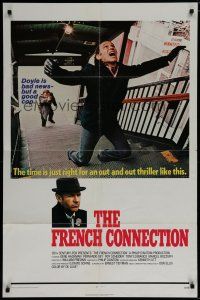 6g323 FRENCH CONNECTION int'l 1sh '71 Gene Hackman in movie chase, directed by William Friedkin!