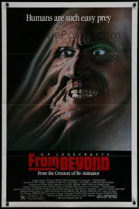 6g326 FROM BEYOND 1sh '86 H.P. Lovecraft, wild sci-fi horror image, humans are such easy prey!