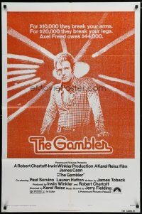 6g337 GAMBLER style B 1sh '74 James Caan is a degenerate gambler who owes the mob $44,000!