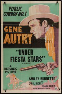 6g343 GENE AUTRY stock 1sh '38 art of singing public cowboy no 1, Under Fiesta Stars!