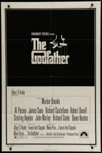 6g364 GODFATHER 1sh '72 Brando & Al Pacino in Francis Ford Coppola crime classic!