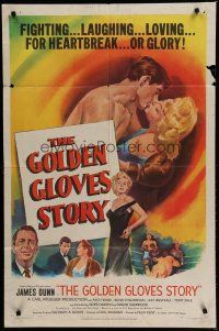 6g366 GOLDEN GLOVES STORY 1sh '50 boxer Dewey Martin, James Dunn, gorgeous Kay Westfall!