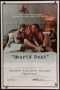 6g403 HEART BEAT 1sh '80 Nick Nolte as Neal Cassady, Sissy Spacek, John Heard as Jack Kerouac!