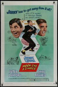 6g426 HOOK, LINE & SINKER 1sh '69 Peter Lawford, Jerry Lewis has to get away from it all!