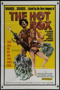 6g429 HOT BOX 1sh '72 ravaged savaged sexy babes fight back with their guns and their bodies!