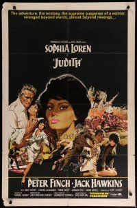 6g473 JUDITH 1sh '66 Daniel Mann directed, artwork of Sophia Loren & Peter Finch by Frank McCarthy!