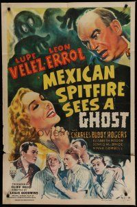 6g567 MEXICAN SPITFIRE SEES A GHOST style A 1sh '42 Lupe Velez & Leon Errol in a haunted house!