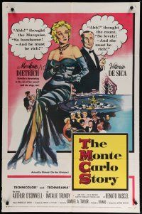 6g577 MONTE CARLO STORY 1sh '57 Dietrich, Vittorio De Sica, high stakes, low cut gowns!