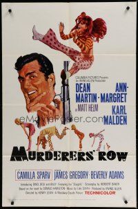 6g591 MURDERERS' ROW 1sh '66 McGinnis art of spy Dean Martin as Matt Helm, sexy Ann-Margret!