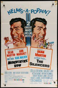 6g592 MURDERERS' ROW/SILENCERS 1sh '67 Dean Martin in two great Matt Helm hits!