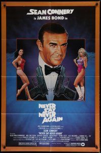 6g603 NEVER SAY NEVER AGAIN 1sh '83 art of Sean Connery as James Bond 007 by Obrero!