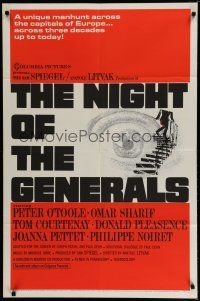 6g609 NIGHT OF THE GENERALS style B 1sh '67 World War II officer Peter O'Toole!