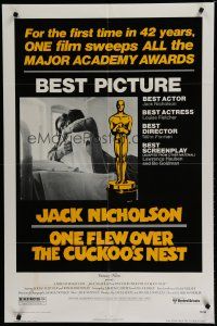 6g633 ONE FLEW OVER THE CUCKOO'S NEST awards 1sh '75 Nicholson & Sampson, Milos Forman classic!
