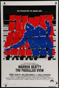 6g652 PARALLAX VIEW int'l 1sh '74 Warren Beatty, as American as apple pie, cool image!