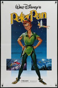 6g663 PETER PAN 1sh R82 Walt Disney animated cartoon fantasy classic, great full-length art!