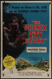 6g666 PHENIX CITY STORY style A 1sh '55 classic noir, it took the military to subdue their sin!