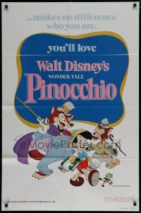 6g667 PINOCCHIO 1sh R78 Disney classic fantasy cartoon about a wooden boy who wants to be real!