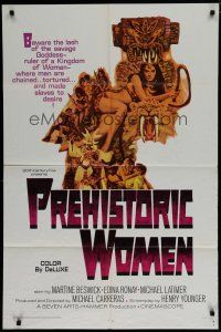 6g678 PREHISTORIC WOMEN 1sh '66 Slave Girls, art of sexiest cave babe with whip!