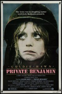 6g684 PRIVATE BENJAMIN 1sh '80 funny image of depressed soldier Goldie Hawn!