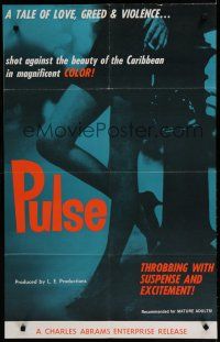 6g692 PULSE 1sh '73 tale of love, greed & violence in the Caribbean, sexy legs!
