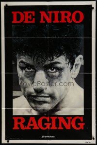 6g704 RAGING BULL teaser 1sh '80 Martin Scorsese, classic close up boxing image of Robert De Niro!