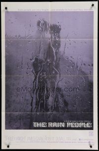 6g706 RAIN PEOPLE 1sh '69 Francis Ford Coppola, Robert Duvall, cool wet window image!