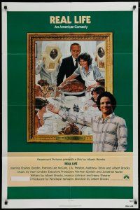 6g712 REAL LIFE 1sh '79 Albert Brooks, wacky spoof of Norman Rockwell painting!