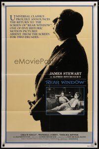 6g713 REAR WINDOW 1sh R83 Alfred Hitchcock, image of voyeur Jimmy Stewart & sexy Grace Kelly!