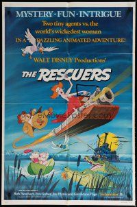 6g720 RESCUERS 1sh '77 Disney mouse mystery adventure cartoon from the depths of Devil's Bayou!